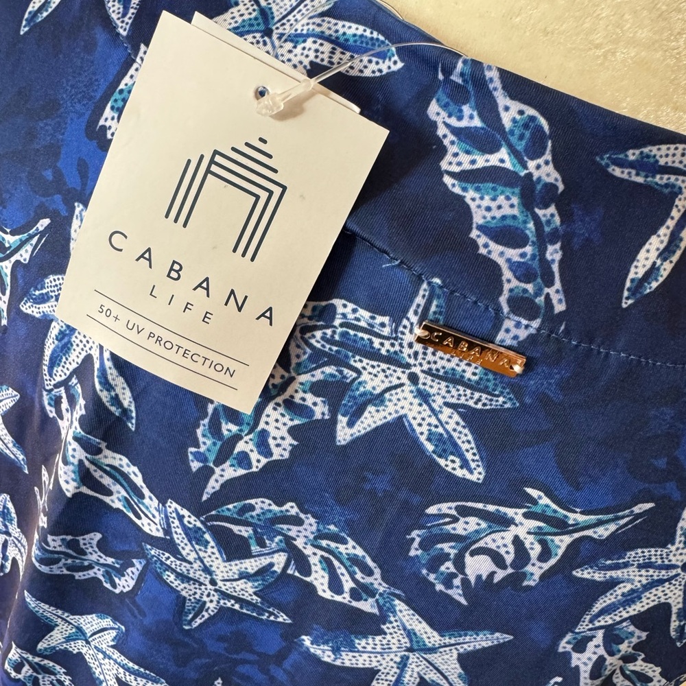 CABANA LIFE Blue Dress Coastal Seastar Starfish UPF 50 Swim Cover Up Tunic NWT - Picture 6 of 9